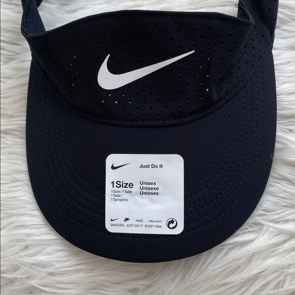 Nike | Black Visor with White Swoosh - Picture 5 of 8